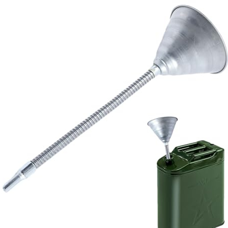 Entonnoir de voiture - Entonnoir en métal pour voiture - Outil de remplissage robuste pour huile et liquides - Entonnoir pratique pour moto, voiture, bateau et véhicule tout-terrain