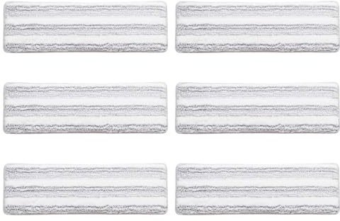 COSTWAY Wischmopp und Eimersystem 2,4L mit Auswringfunktion, 3-Kammer, 2 waschbaren Mikrofaser-Pads, Flacher Bodenwischer Bodenreinigungssystem für Nass- und Trockenreinigung (6 Mopp-Pads)