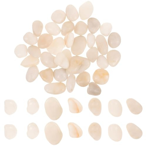 SOIMISS Galets Blancs Décoratifs pour Aquarium et Jardin Gravier Naturel Poli Pierres Aquarium et Terrarium Décor Élégant pour Bassins et Aménagement Extérieur Lot