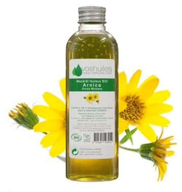 VOSHUILES - Macérât Huileux d'Arnica COSMOS - Extrait de Fleurs d'Arnica Montana - Huile de Soin Naturelle pour Massage Corps et Visage - 50 ml