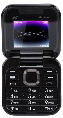 XUMIUZIY 4G LTE Flip Phone - Mini Unlcoked Cell Phone for Seniors丨1.77 Inch Screen丨Loud Speaker丨Dual SIM Dual Standby丨One Click Dialing丨Bluetooth丨MP3 Playback丨FM Radio (Black)