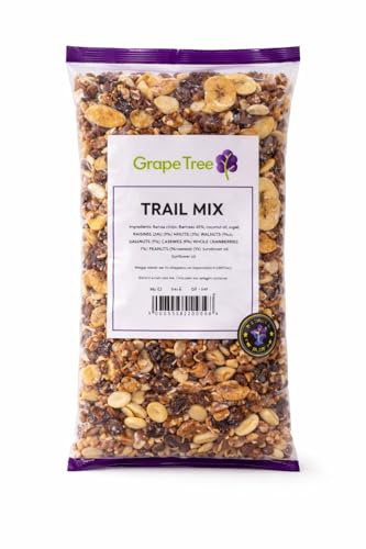 Grape Tree Trail Mix 1kg – Mixed Nuts, Raisins & Banana Chips Snack Mix – Healthy Dried Fruit & Nut Trail Mix with Walnuts & Peanuts – Ready to Eat Bulk Snack Pack