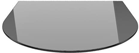 Rundbogen 100x120cm Glas schwarz - Funkenschutzplatte Kaminbodenplatte Glasplatte (Schwarz RB100x120cm - mit Silikon-Dichtung)