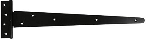 City Deco Centre 121 MEDIUM TEE HINGE (PAIR) For Heavier Duty use on Sheds and Garden Gates (15/375mm, BLACK)