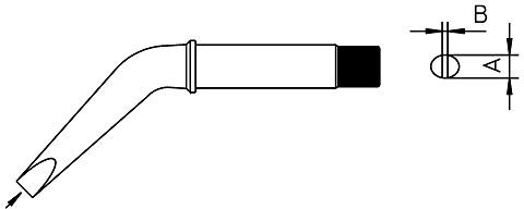 Weller T0054231899N CT6 DX8 Lötspitze Meißelform Gebogen 425°C, 5mm