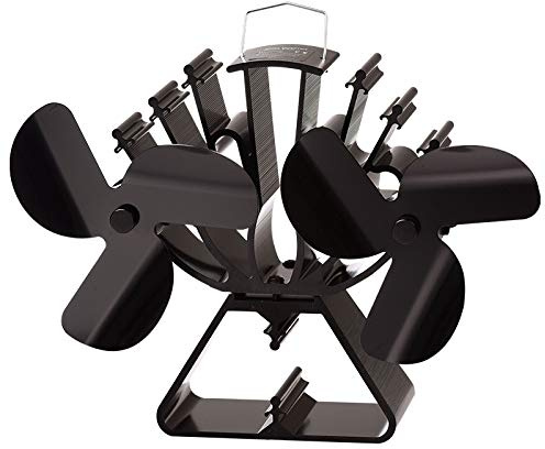 Ventilateur de poêle alimenté par la chaleur avec 2 moteurs, plus grand débit d'air d'environ 360 CFM, pour poêle à bois ou bûches, idéal pour une grande pièce