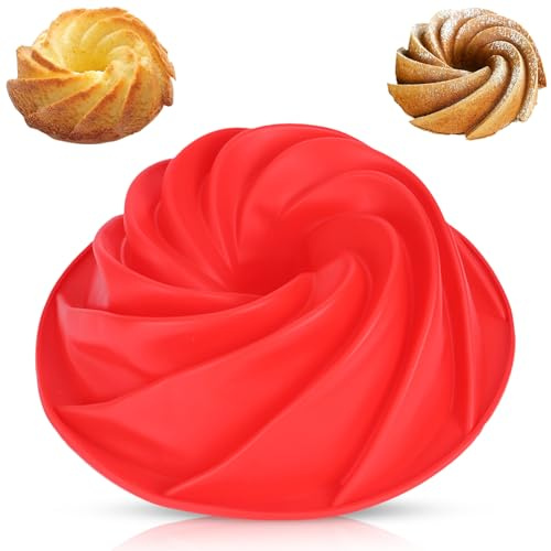 Agatige Moule À Gâteau Cannelé En Silicone, 9,7x3 In Moule À Gâteau Rond Antiadhésif Accessoires De Cuisine Pour La Pâtisserie Moule À Gâteau Rouge Moule Gateau Silicone Pour Petit Gâteau Au Chocolat