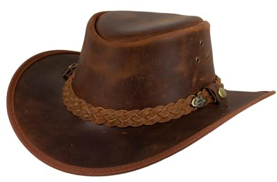 Black Jungle Bulat Lederhut, Westernhut, Australienhut, Cowboyhut