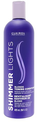 Clairol Professional Shimmer Lights Purple Conditioner, 16 fl. Oz Neutralizes Brass & Yellow Tones For Blonde, Silver, Gray & Highlighted Hair Packaging May Vary, Pack of 1