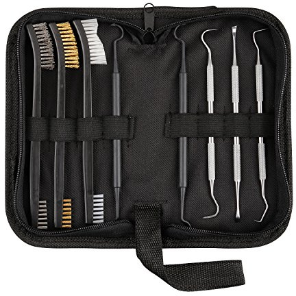 Tough Tactical Tools Waffenreinigungsset, Doppelseitige Nylon-/Messing-/Stahl-Pistole, 3 Stahl-Pistolen und 2 Polymer-Picks für Pistolen, Gewehre und andere Schusswaffen
