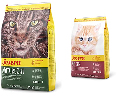 JOSERA NatureCat (1 x 10 kg) | getreidefreies Katzenfutter mit Geflügel- und Lachsprotein | 1er Pack & Kitten (1 x 10 kg) | Katzenfutter für eine optimale Entwicklung | 1er Pack