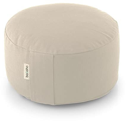 basaho WHEEL Zafu Meditationskissen Yogakissen | Bio-Baumwolle | Buchweizenschalen | Abnehmbarer und waschbarer Bezug (Natur)