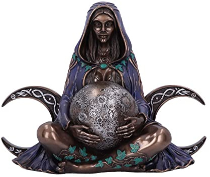 Nemesis Now Figura de Diosa de Triple Luna, Bronce, 36 cm, diseño bellamente esculpido, Adorno de Diosa de Triple Luna, artículos de Regalo wiccanos, Fundido en la Mejor Resina, Pintado a Mano por