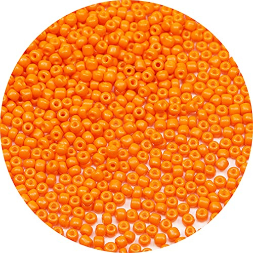 Bala&Fillic 4mm Orange Farben Glasperlen zum Auffädeln, 6/0 Perlen für Armbänder, perlen für Schmuckstücke Selber Machen (Orange)