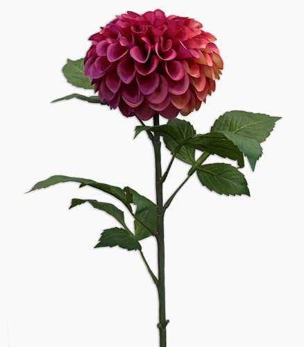 artplants.de Textilblume Pompon-Dahlie MILEYA, violett, 75cm - Künstliche Dahlie