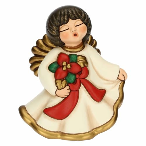 THUN - Limited Edition 2022 - Angelo del Natale in Ceramica Decorata a Mano, Versione Media - Idea Regalo Natale 2022-13x11.5x16 cm h