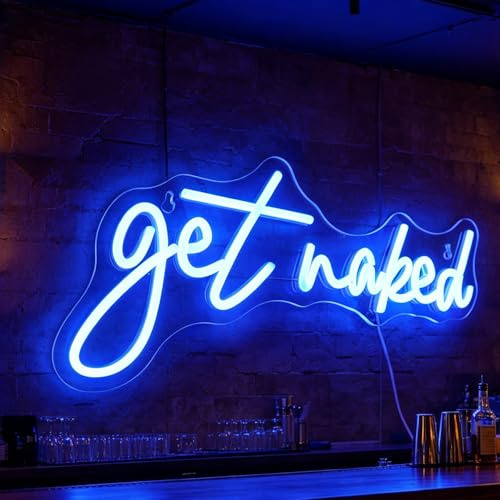 Led Get Naked Neon Zeichen Buchstaben USB Powered Neon Lichter für Raum Home Bar Kunst Wand Dekor Party Fenster Wohnzimmer Dekor (blau)
