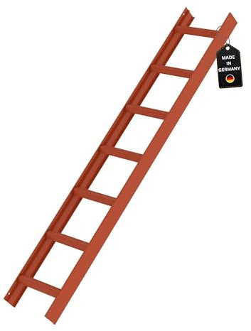PROREGAL Dachleiter | Rot | 7 Sprossen | Leiter, Teleskopleiter, Trittleiter, Bockleiter, Sprossen-Doppelleiter