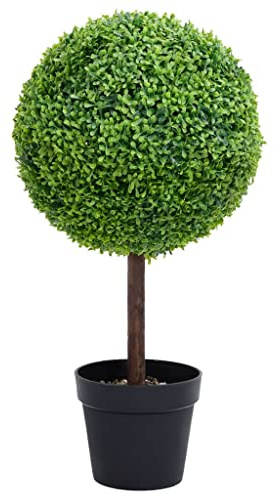 vidaXL Künstlicher Buchsbaum mit Topf Kugelform Grün 71 cm