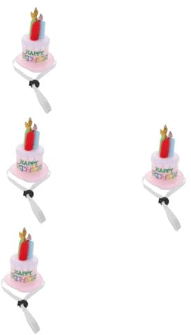 Toyvian 4-teiliges Geburtstagszubehör: Happy Birthday-mütze Plüsch-kuchen-design Unisex-größe Für Erwachsene Und Jungen Und Mädchen