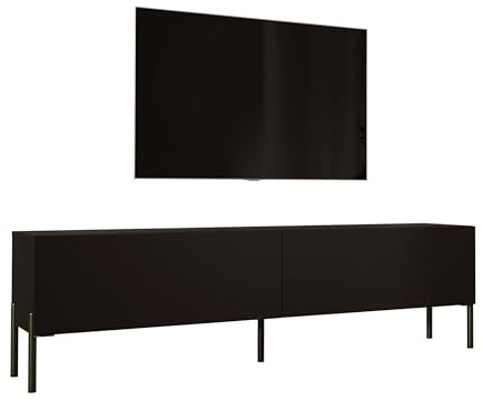 3E 3xE living.com TV- Schrank in Schwarz Matt mit Beinen in Schwarz, A: B: 170 cm, H: 52 cm, T: 32 cm