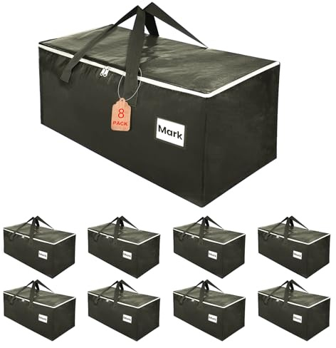 ZFWDSY Set da 8 Borse per traslochi, borse organizzative con manici per riporre vestiti salvaspazio, resistenti scatole per trasloco,93 litri, sacchi traslochi stoccaggio viaggi
