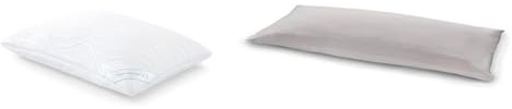 TEMPUR Kissen Set - Comfort Air Kopfkissen Liegegefühl mittelfest mit Jersey-Kissenbezug (Platin)