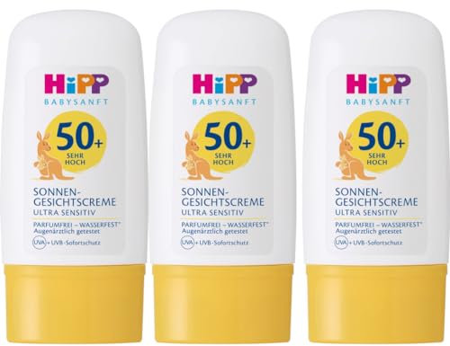 Mit Pufai Überraschungsgeschenk, Sonnencreme Gesicht Kids, ultra sensitiv Sonnenschutzmittel Sun Sonnencreme LSF 50+ 30 Mililiter x 3 STÜCK