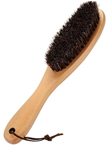 Brosse à VêTements Brosse à VêTements Brosse Anti-Peluches avec VéRitable CRIN De Cheval Doux pour Manteau Hommes Costumes Chaussures Veste Meubles Tapis De Voiture Et Poils d'animaux