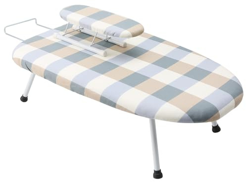 FAMKIT Asse da stiro da tavolo, tavolo da stiro pieghevole con piedini antiscivolo, asse da stiro compatto con custodia, salvaspazio, per appartamento/viaggi
