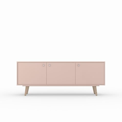 TV Schrank PRIMULA, NCS lackiert 2005y80r Natur dunkelgrau, 3 Türen, skandinavisches Sideboard, 170 x 66 x 43 cm