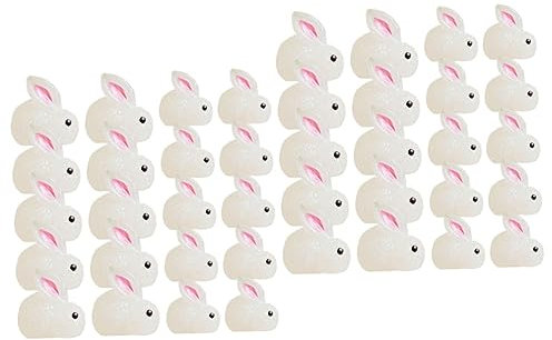 Kisangel 40pcs Miniature Resin Rabbit Ornament Garden Bunny Figurine Diy Decorations Bunny Rabbit Ornament