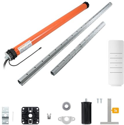 3T-MOTORS Funk-Rollladenmotor Komplettset mit Fernbedienung HSZ1, SW40 Welle 1,60 m, 3T35-13RBX (Zugkraft 13 Nm/40 kg) Rollladenantrieb mit elektronischen Endschaltern, bidirektional