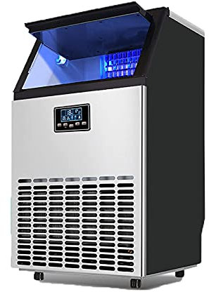 IUBGFTO Machine à glaçons pour comptoir, Machine à glaçons Portable, Affichage LED autonettoyant à Faible Bruit – Idéal pour la Maison, la Cuisine, Le Bureau, Le Restaurant, Le Bar, Le café (A 55 kg)