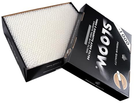 Murago - 1000 Sloow Papier Filter Hülsen 8mm in Schachtel - Zigarettenhülsen im Schuhkarton Schuhbox Papierfilterhülen ohne Plastik Filterhülsen