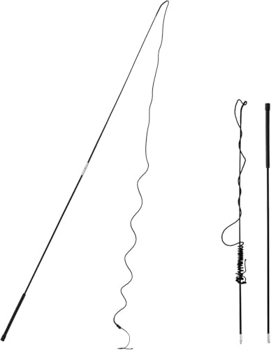 Luynro Horse Lunge Whip Training Stick and Whip 5.9 Feet Long Whip+6.3 Feet Drop for Dogs Horses(Can Detachable into Two Sections) (Black)