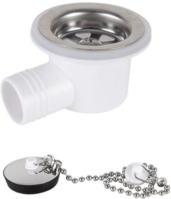 IMCCZONY Sink Waste Drain Plug Hole Angle Fitting, Waste Plug Sink Basin Drain Filter for Motorhome Boat, Without Tube