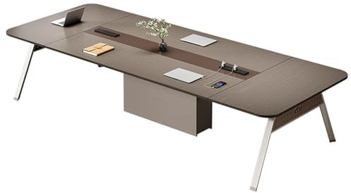 YQMHEZ Konferenztisch, Besprechungstisch, Rechteckiger Seminartisch, Kleiner Esstisch für 6–8 Personen, Büromöbel fürs Homeoffice(280cm)