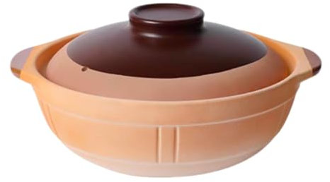 Cazuela De Terracota Cacerola De Cerámica con Tapa Olla Caliente De Barro Placa Vitroceramica Olla De Sopa De Cocina Cazuela De Barro con Cubierta Arcilla Porcelana(3.35L)