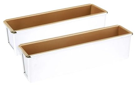 Javoryxh Juego de 2 moldes rectangulares para hornear pan de grado comercial, antiadherentes, accesorios de cocina