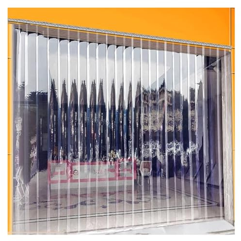 Qulamrdk Transparent PVC Streifenvorhänge Streifenvorhangset für Kühlraums Streifenvorhang Türvorhang Geeignet für Fabriklager -Garagen, Anpassbar(135x220cm/53.15x86.61in)