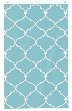 Drapeaux d'art géométrique 9,6 x 1,5 m - Drapeau marocain double face pour maison, cour, extérieur et intérieur - Décoration de fête