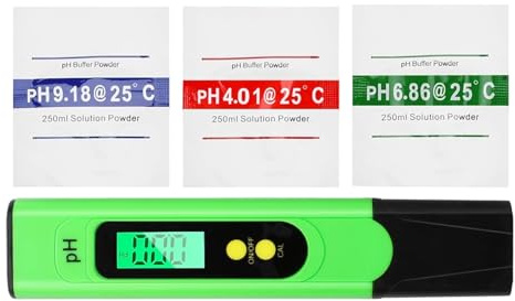 Misuratore di pH Digitale con Precisione 0,01, Misuratore pH Piscina, Analisi Acqua, Test pH Piscina, Tester per Acqua Potabile, Display Retroilluminato, Include Polveri di Calibrazione