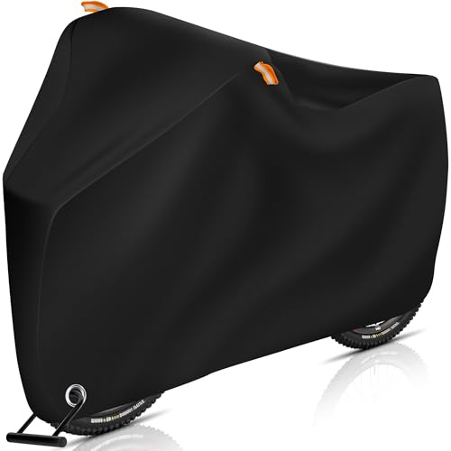 Bike Cover for 2 Bikes Storage, 210T Extra Heavy Duty Bicycle Cover, Waterproof Anti Dust Rain and UV Protection with Lock Holes