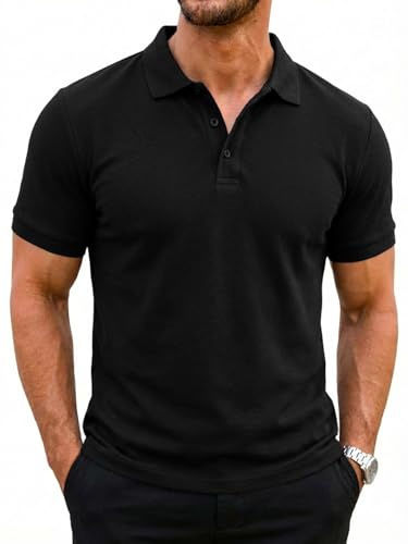 Runcati Herren Poloshirts Kurzarm Sommer Sport Golf Polohemd | Baumwolle Poloshirt,Casual,T-Shirt,Outdoor Polohemd,Regular Fit