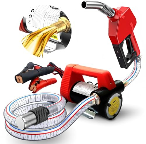 AIFIZO Dieselpumpe mit Schlauch für 12-V-Autobatterie-Kraftstoffpumpe 50 l/min für Landmaschinen, Yachten und Notstromaggregate, 12 V, 175 W, mit Kraftstoff-Einfüllstutzen, Kraftstoff-Transferpumpe
