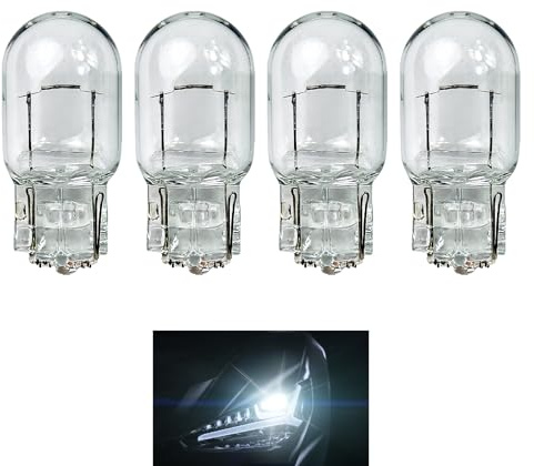4 PCS T20 W21/5W 580 7443 DRL Bulb, T20 Halogen Bulbs for Car Daytime Running Lights, Sidelights, Reverse Lights, Clear Standard DRL Bulbs for Improved Visibility, Easy Replacement for Vehicles