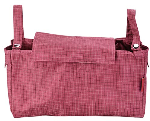 MAMJENNI Organizador para Cochecito de bebé, de poliéster, Multifuncional, Impermeable, para Colgar. Bolsa de Almacenamiento para mamás. (Rojo Romano)