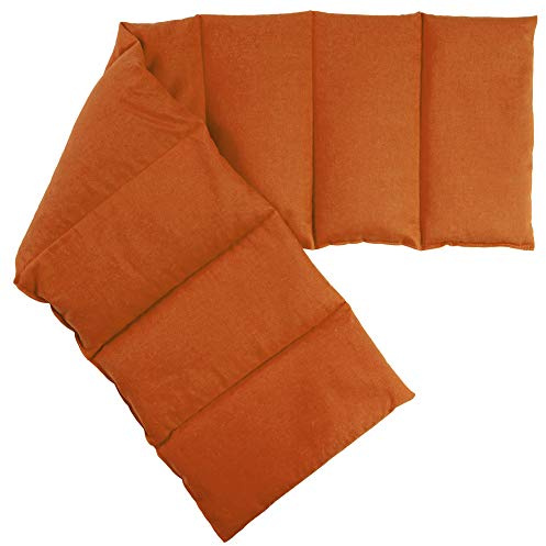 Kirschkernkissen 75x20cm groß 8-Kammer, orange - Wärmekissen, Körnerkissen, extra lang - Kirschker-Wärme-Kissen