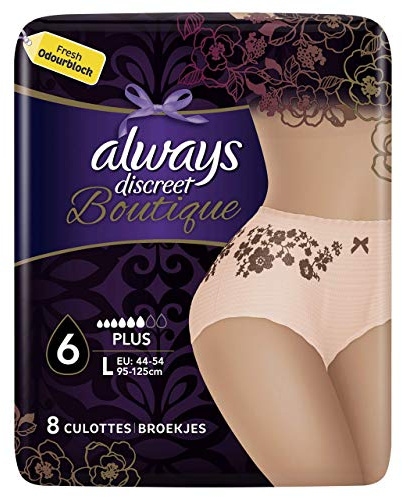 Always Discreet Set aus 8 Höschen für Blasenschwäche, Größe L, 4er-Packung